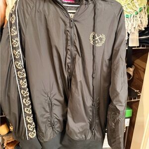 DIXXON Black Windbreaker Jacket with Gold Accents